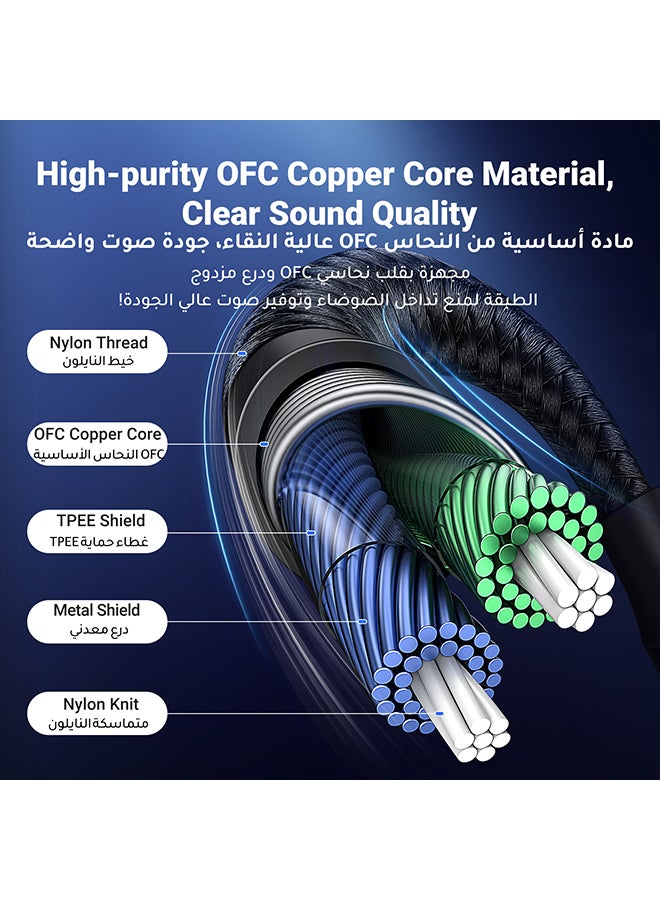 يو جرين كابل صوت USB C ذكر إلى 3.5 مم مع شريحة DAC محول سماعة رأس بطول 1 متر، كابل توصيل صوت ذكر، محول ستيريو للسيارة لسلسلة آيفون 17/16، آيباد برو 2025 إير 5، سامسونج S25/24، Note20 Pixel 5 - Image 3